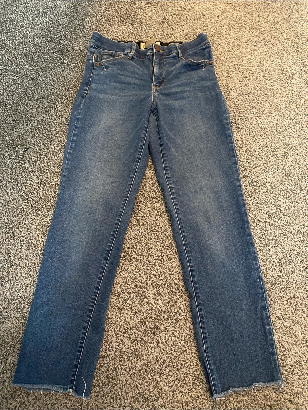 Democracy Straight Leg Jeans in Mid Blue Wash